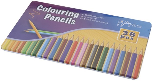 Цветные карандаши artista 36 шт в жестяной коробке